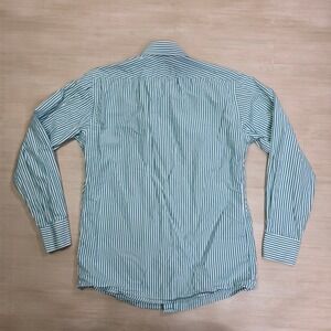 SPIER MACKAY Slim Fit Green White Stripe Long Sleeve Dress Shirt Size 16 Large